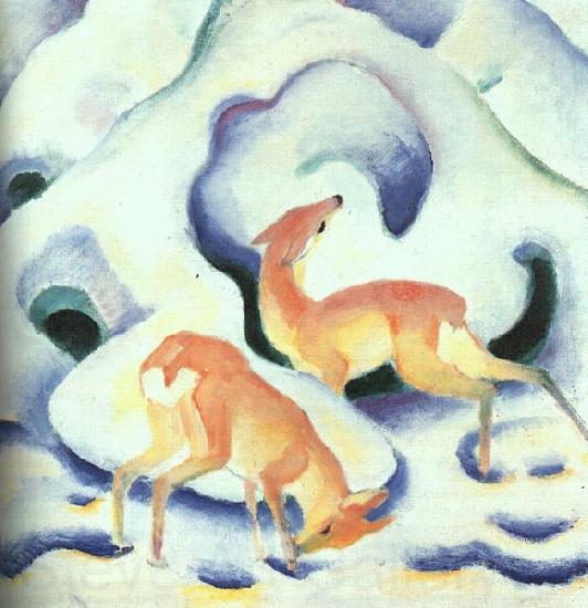 Franz Marc Deer in the Snow